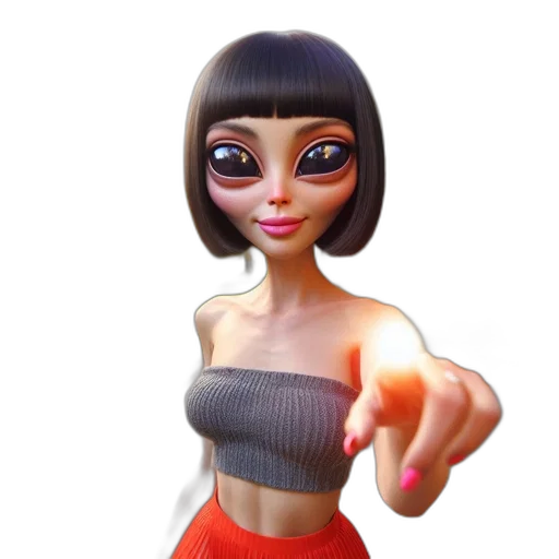 dress, face, robot, 3d render transparent PNG cut-out