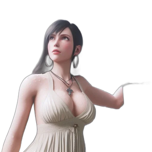 dress, jewelry, staff, 3d render transparent PNG cut-out