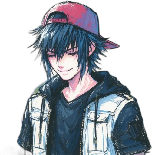 hat, jacket, face, watercolor transparent PNG cut-out