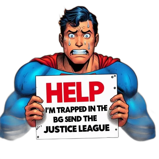 comic book art, concept art, superman, holds transparent PNG cut-out