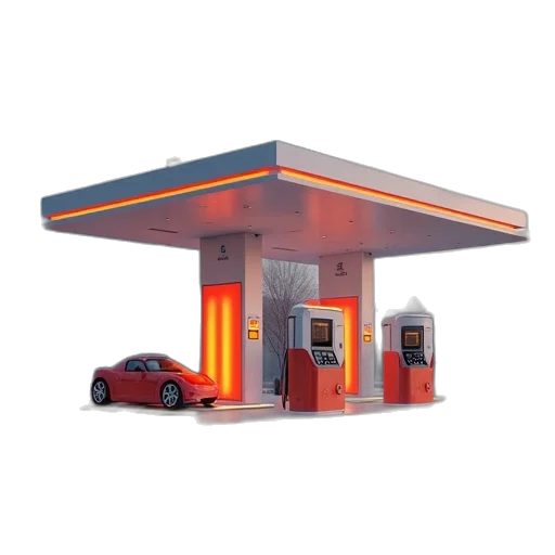 car, building, robot, 3d render transparent PNG cut-out