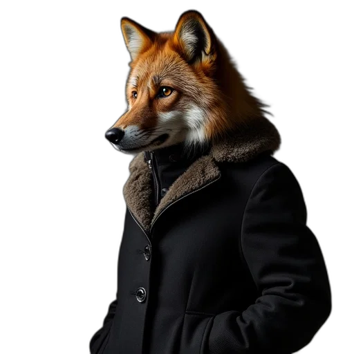jacket, animal, staff, hat transparent PNG cut-out