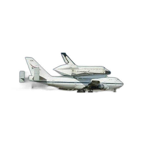 space, shuttle, sits, atop transparent PNG cut-out