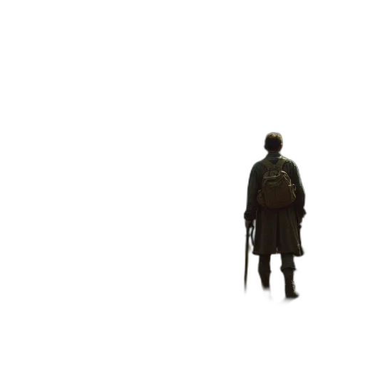 jacket, staff, robot, sword transparent PNG cut-out