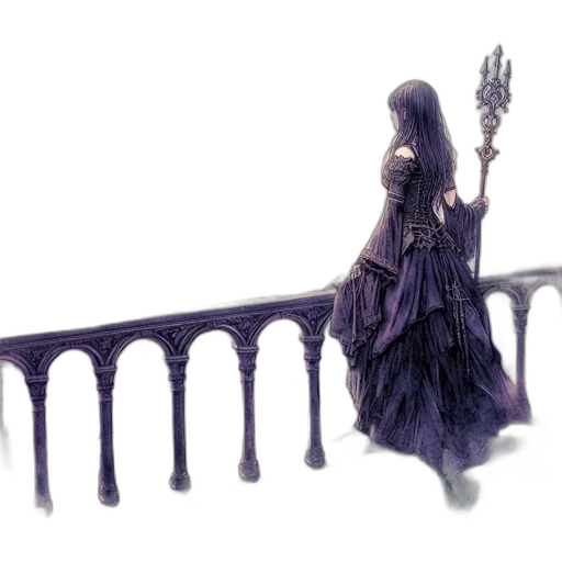 dress, staff, crown, sword transparent PNG cut-out