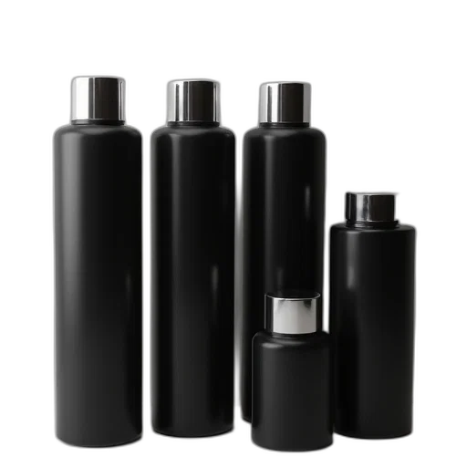 bottle, 3d render, set, six transparent PNG cut-out