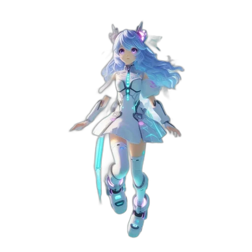 dress, robot, staff, creature transparent PNG cut-out