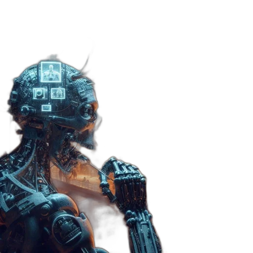 robot, weapon, cyberpunk, concept art transparent PNG cut-out