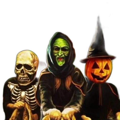 mask, concept art, halloween-themed, poster transparent PNG cut-out
