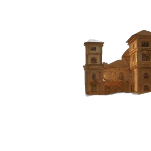 building, furniture, crown, 3d render transparent PNG cut-out