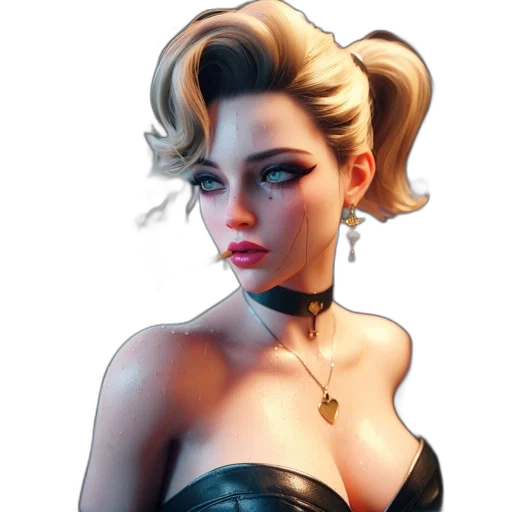 jewelry, dress, face, concept art transparent PNG cut-out