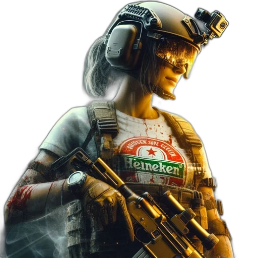 weapon, jacket, robot, cyberpunk transparent PNG cut-out