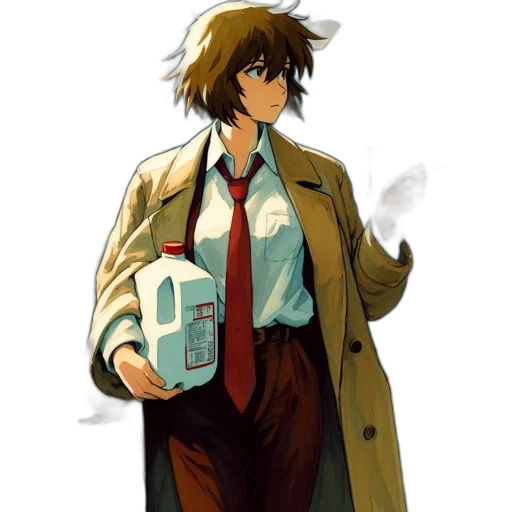 jacket, robot, staff, concept art transparent PNG cut-out