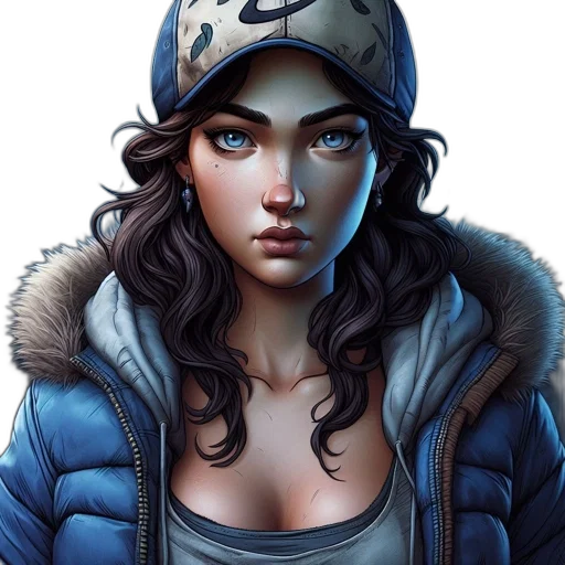 jacket, face, hat, comic book art transparent PNG cut-out