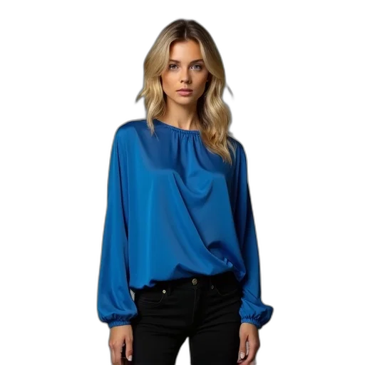 jacket, blue, woman, blonde transparent PNG cut-out