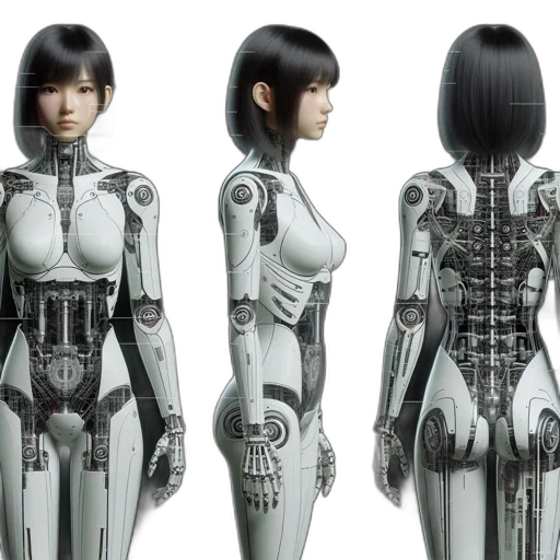 robot, cyberpunk, concept art, 3d render transparent PNG cut-out