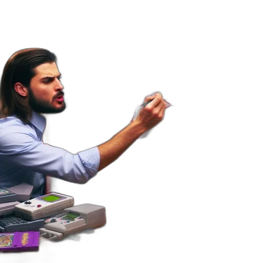 weapon, pixel art, vaporwave, concept art transparent PNG cut-out