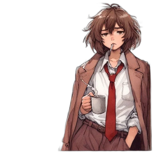 staff, robot, jacket, pixel art transparent PNG cut-out