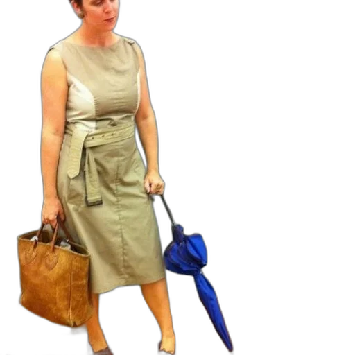 dress, staff, shoes, umbrella transparent PNG cut-out