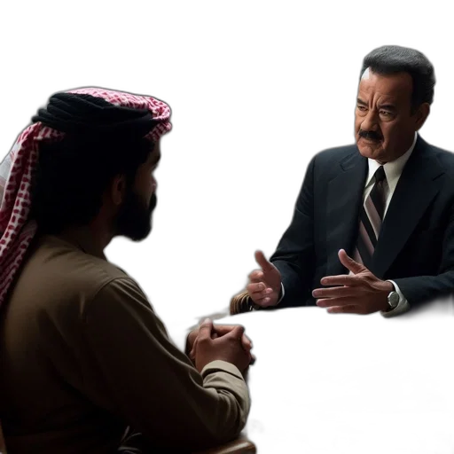 two, men, conversing, one transparent PNG cut-out
