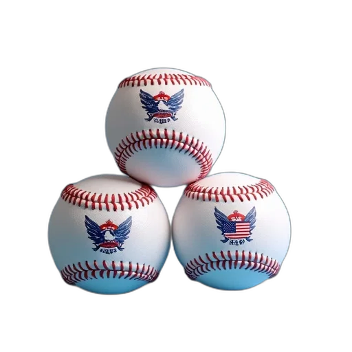 three, baseballs, displayed, surface transparent PNG cut-out