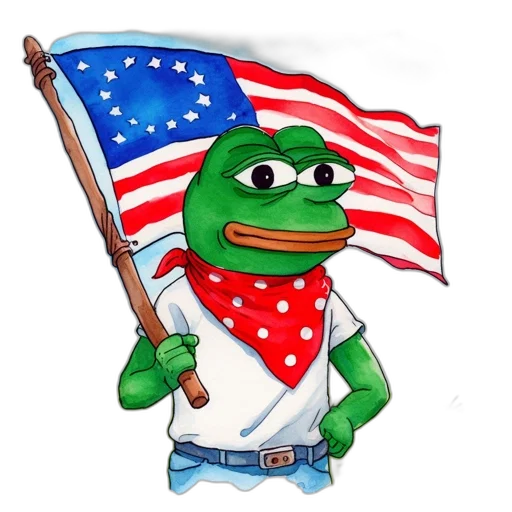 frog, character, resembling, patriotic transparent PNG cut-out