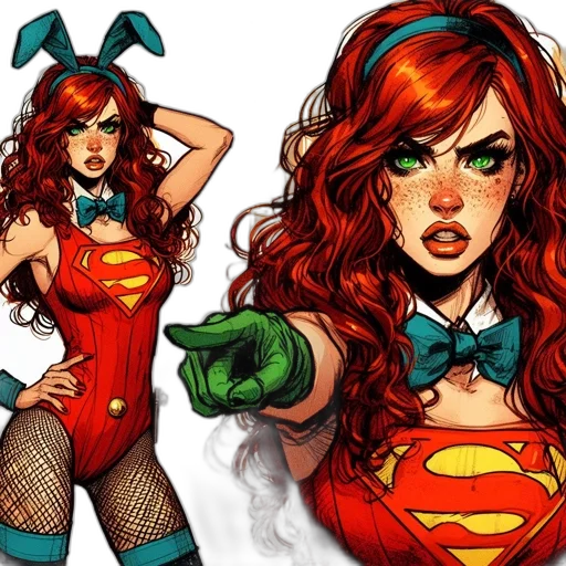 comic book art, concept art, cartoon, female transparent PNG cut-out