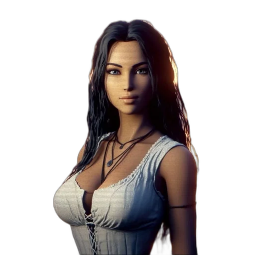 dress, face, jewelry, fantasy art transparent PNG cut-out
