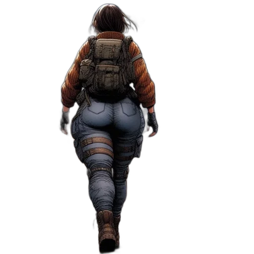 jacket, weapon, concept art, cyberpunk transparent PNG cut-out