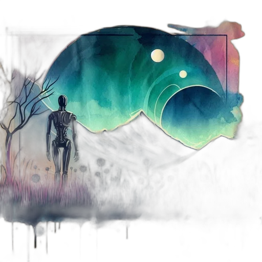 creature, mask, concept art, watercolor transparent PNG cut-out