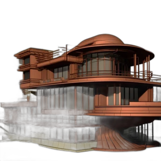 building, 3d render, concept art, photorealistic transparent PNG cut-out