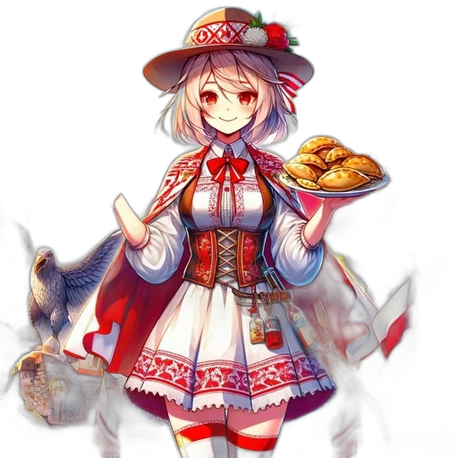 food, staff, dress, hat transparent PNG cut-out