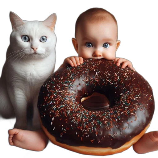 food, animal, photorealistic, 3d render transparent PNG cut-out