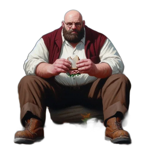 jacket, food, staff, creature transparent PNG cut-out