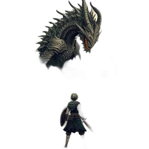 dragon, creature, sword, animal transparent PNG cut-out