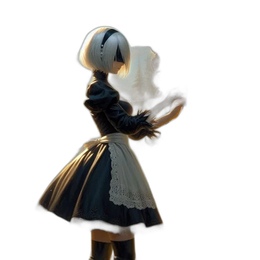 dress, robot, staff, hat transparent PNG cut-out