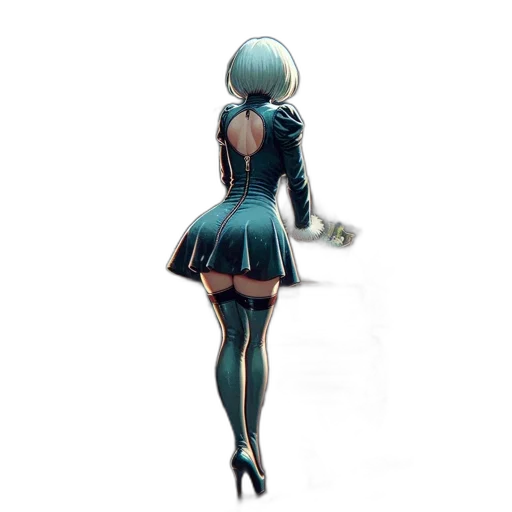 dress, robot, mask, staff transparent PNG cut-out