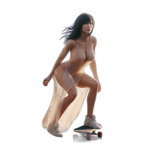 dress, robot, 3d render, concept art transparent PNG cut-out