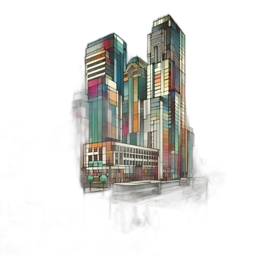 building, concept art, photorealistic, 3d render transparent PNG cut-out