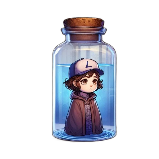 bottle, hat, pixel art, concept art transparent PNG cut-out