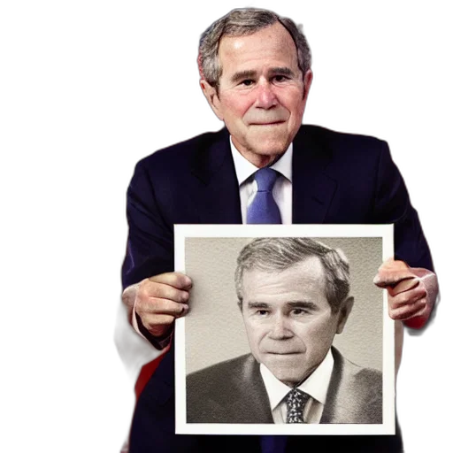 face, creature, george, bush transparent PNG cut-out