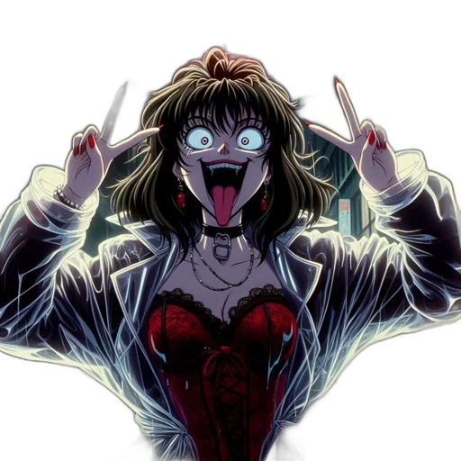 jacket, anime, comic book art, cyberpunk transparent PNG cut-out