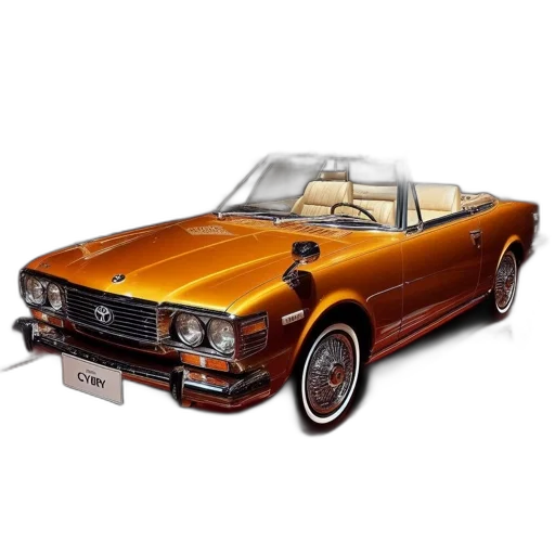 car, photorealistic, 3d render, vintage transparent PNG cut-out