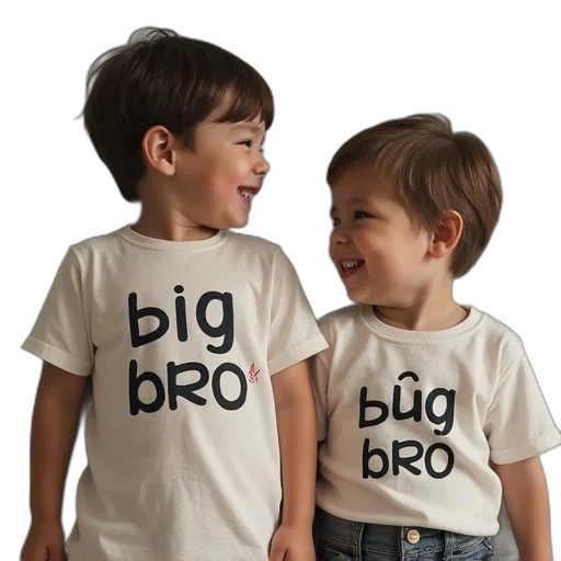 big, bro, oneshirt, little transparent PNG cut-out