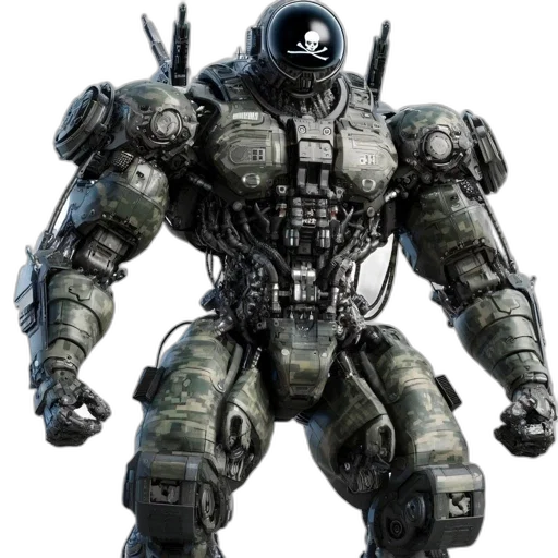 robot, concept art, 3d render, comic book art transparent PNG cut-out