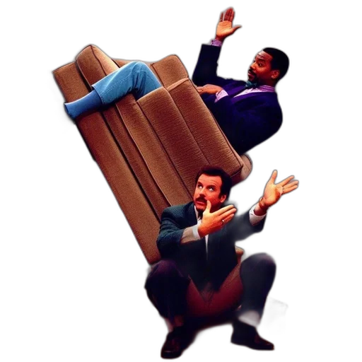 furniture, two, men, engage transparent PNG cut-out