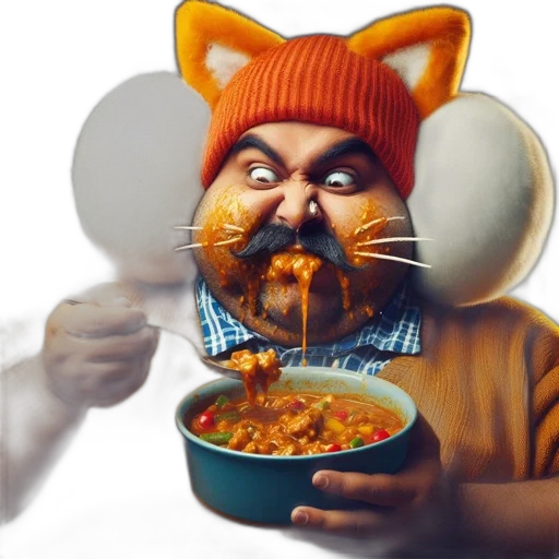 food, mask, animal, photorealistic transparent PNG cut-out