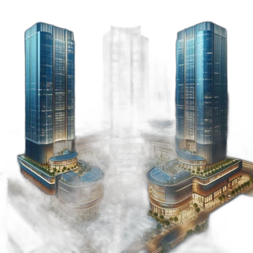 building, 3d render, concept art, photorealistic transparent PNG cut-out