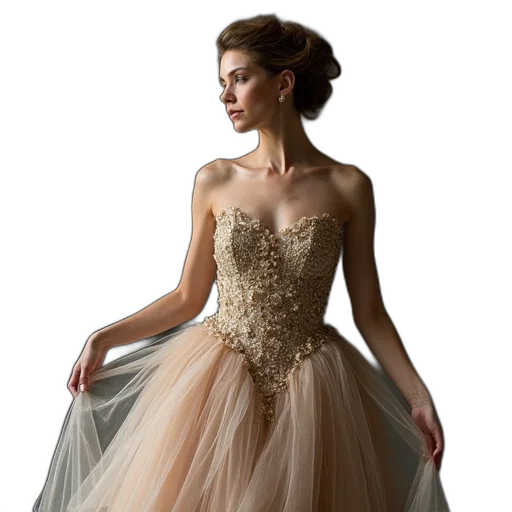 dress, earth tones, golden, photo transparent PNG cut-out