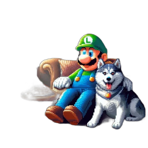 animal, staff, pixel art, concept art transparent PNG cut-out